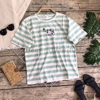 Áo thun sọc thêu hình