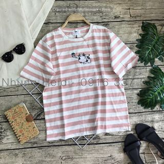 Áo thun sọc thêu hình