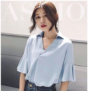 Áo Kiểu Sơ Mi Tay Loe