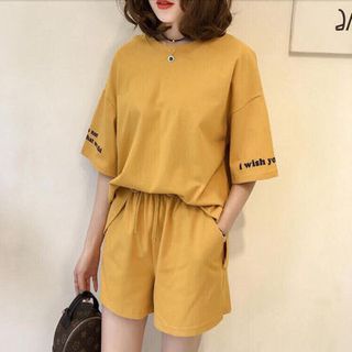 SET ÁO IN CHỮ TAY PHỐI QUẦN SHORT
