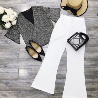 SET ÁO NHŨ PHỐI QUẦN ỐNG LOE
