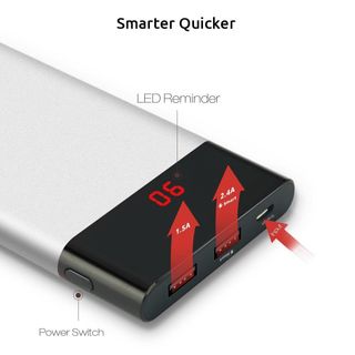 Pisen - Pin sạc dự phòng Led Color Power - dung lượng 10000mah Polymer