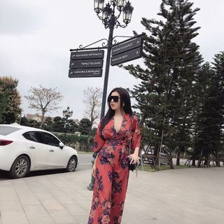 JUMSUIT LỤA IN HOA