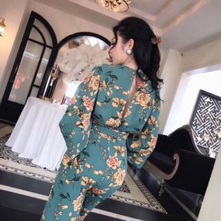 JUMSUIT LỤA IN HOA