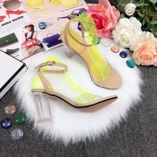 giày sandal gót trong