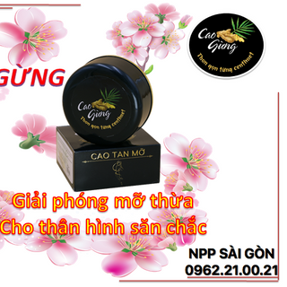 Kem tan mỡ - Cao gừng - Cao tan mỡ - Dược liệu giảm eo và các vùng nhiều mỡ