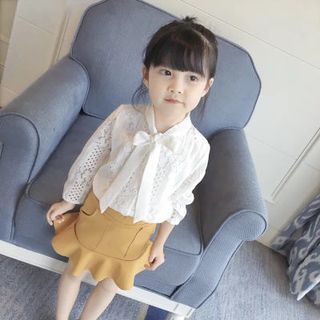 sét áo sơ mi ren dài tay chân váy