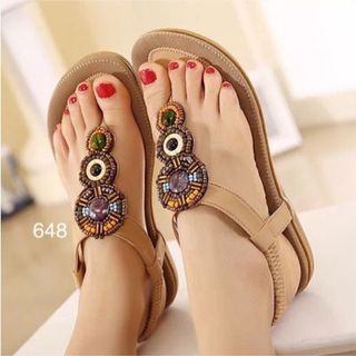 giày sandal đính hạt màu