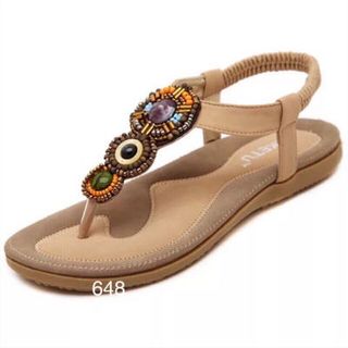 giày sandal đính hạt màu