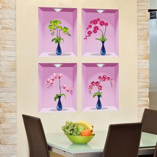 Decal 4 Chậu Hoa 3D