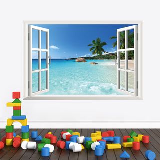 Decal Cửa Sổ Bãi Biển