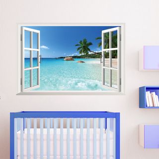 Decal Cửa Sổ Bãi Biển