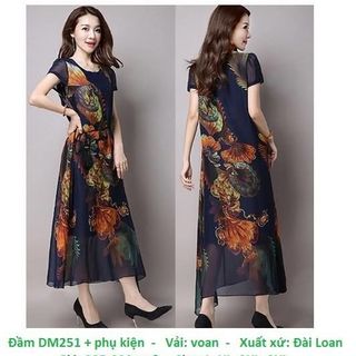 Đầm voan lụa bay bổng DM251-size M5XL giá sỉ