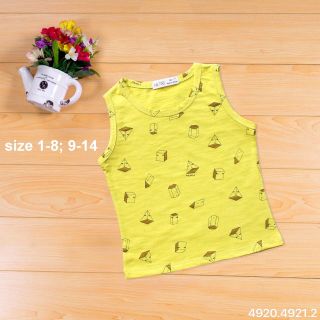 Áo ba lỗ bé trai Nexxi Vải sược săn mịn Hàng Viet nam size 1-8t