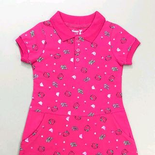 Đầm thun cổ bẻ bé gái in Kitty Size 6-14t Hàng Viet nam I love Next