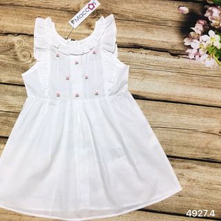 Đầm boi mềm thêu hoa Maccos Size 3-10t Hàng Việt Nam