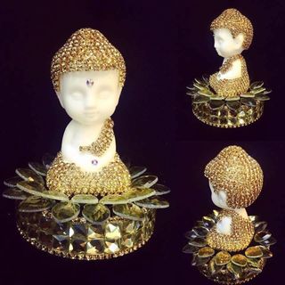 Tượng Phật Thích Ca Mô Ni Đính Đá Pha Lê - Tượng phong thủy - Đồ Chơi xe hơi - Phụ kiện xe hơi
