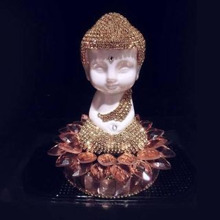 Tượng Phật Thích Ca Mô Ni Đính Đá Pha Lê - Tượng phong thủy - Đồ Chơi xe hơi - Phụ kiện xe hơi
