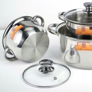 Bộ 3 Nồi Inox MEIMAN nắp kiếng
