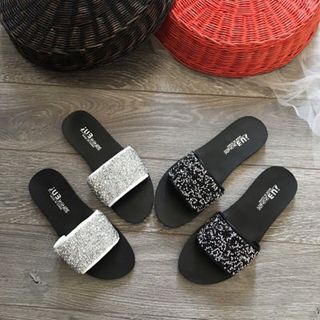 dép xẹp bản ngang kim tuyên