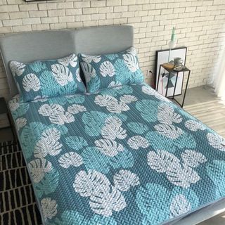 CHIẾU LÀM MÁT TENCEL LÁ KHOAI XANH