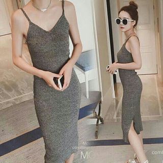 đầm dệt kim hai dây