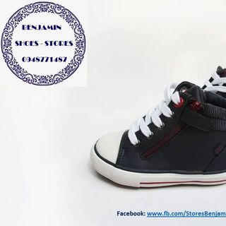 Giày trẻ em hiệu Obaibi Okaidi xuất Đức - cổ cao xanh navy