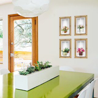Decal 4 Chậu Hoa 3D Mới