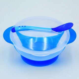 Bát ăn dặm chống trượt kèm thìa báo nóng