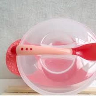 Bát ăn dặm chống trượt kèm thìa báo nóng