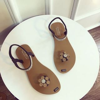 giày sandal kết hoa cườm xinh