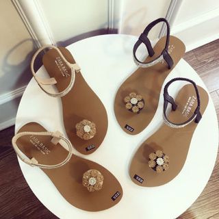 giày sandal kết hoa cườm xinh