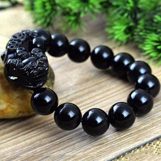 Vòng tay tỳ hưu Mã não đen - MSP 504