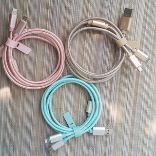 Cáp sạc bọc dù Miniso Nhật Bản 2 đầu Micro USB/Lightning 1 mét giá sỉ