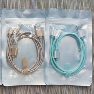 Cáp sạc bọc dù Miniso Nhật Bản 2 đầu Micro USB/Lightning 1 mét