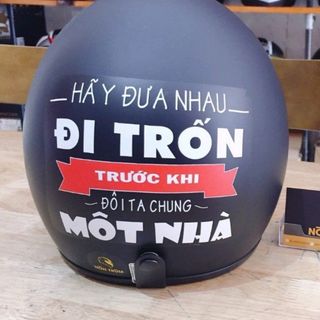 nón bảo hiểm 3/4 trơn in