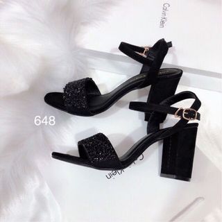 giày sandal got vuông kim tuyến nhũ