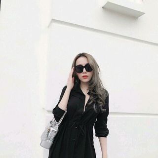 đầm sơ mi voan lụa