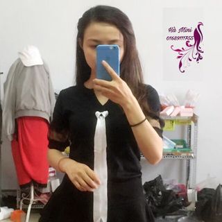 áo len tay phối lưới cột nơ nữ quảng châu