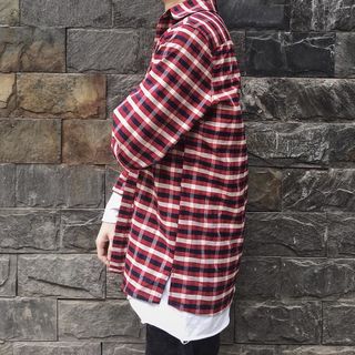 Sơ mi Flannel nam Just-P màu Caro đỏ