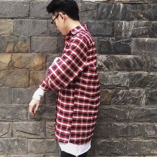 Sơ mi Flannel nam Just-P màu Caro đỏ