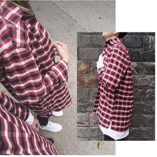 Sơ mi Flannel nữ Just-P Caro đen nhỏ