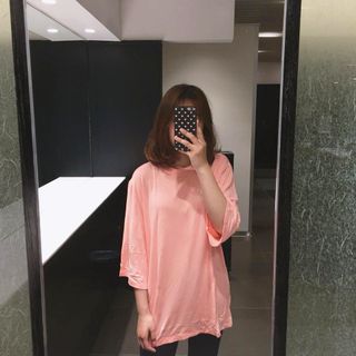 Áo thun nữ tay lỡ Just-P Màu Hồng