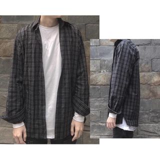 Sơ mi Flannel nam Just-P Caro đen nhỏ