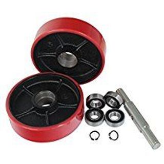Bánh xe nâng tay PU 180x50mm bánh lái lớn ngay chân thủy lực