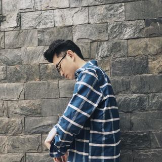 Sơ mi Flannel nam Just-P màu caro xanh
