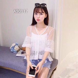 Áo babydon phối ren
