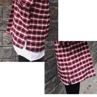 Sơ mi Flannel nữ Just-P màu Caro đỏ