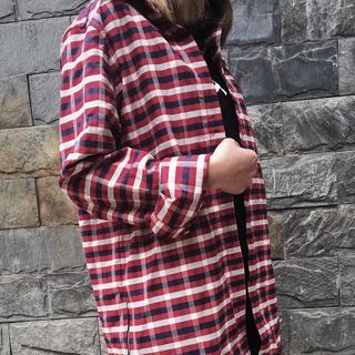 Sơ mi Flannel nữ Just-P màu Caro đỏ
