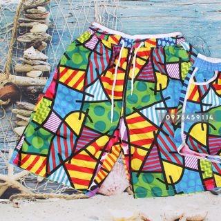 Quần đôi đi biển Ô cửa kính -